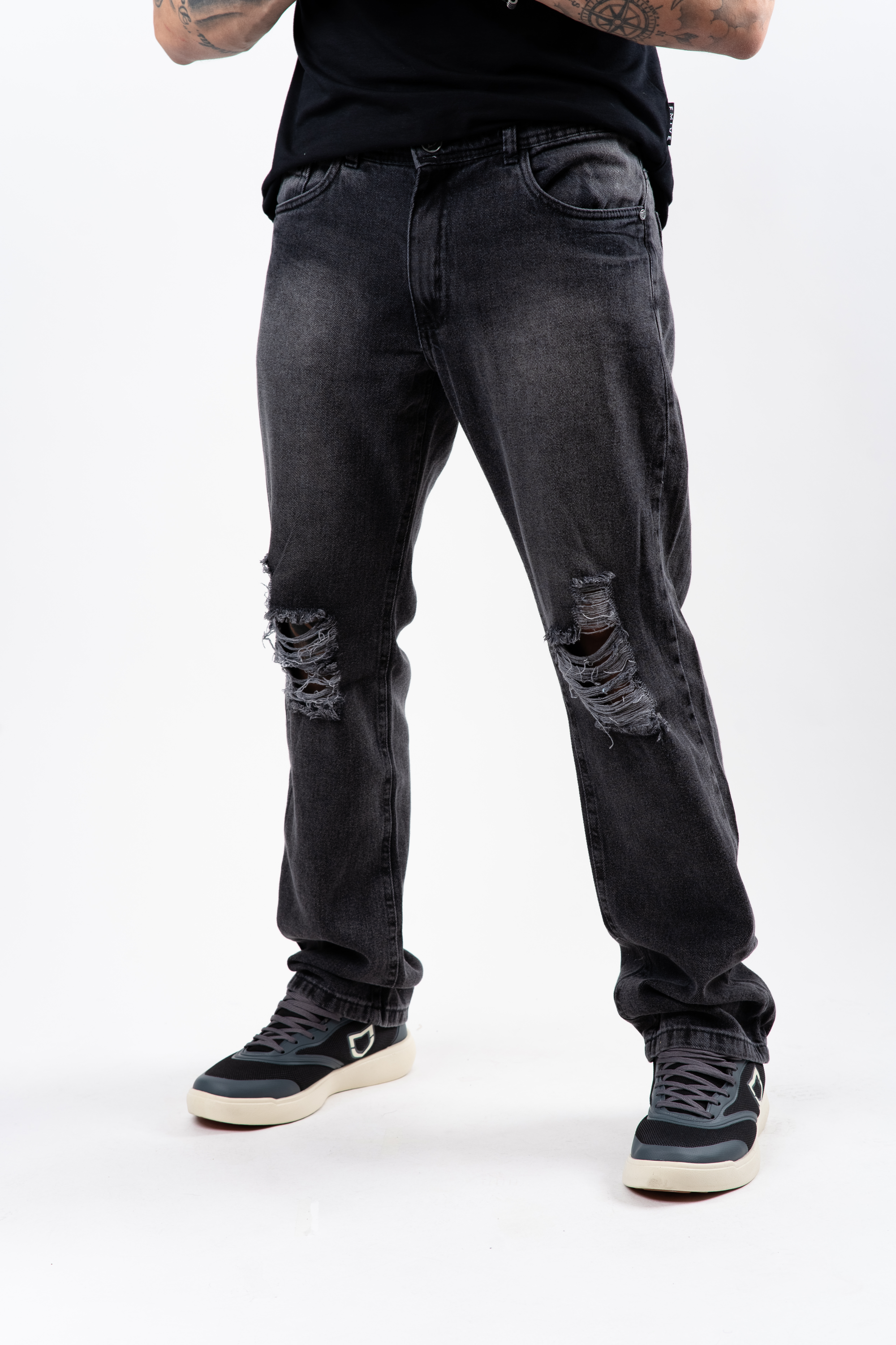 Calça Jeans Emive Oversized Ws Preto*