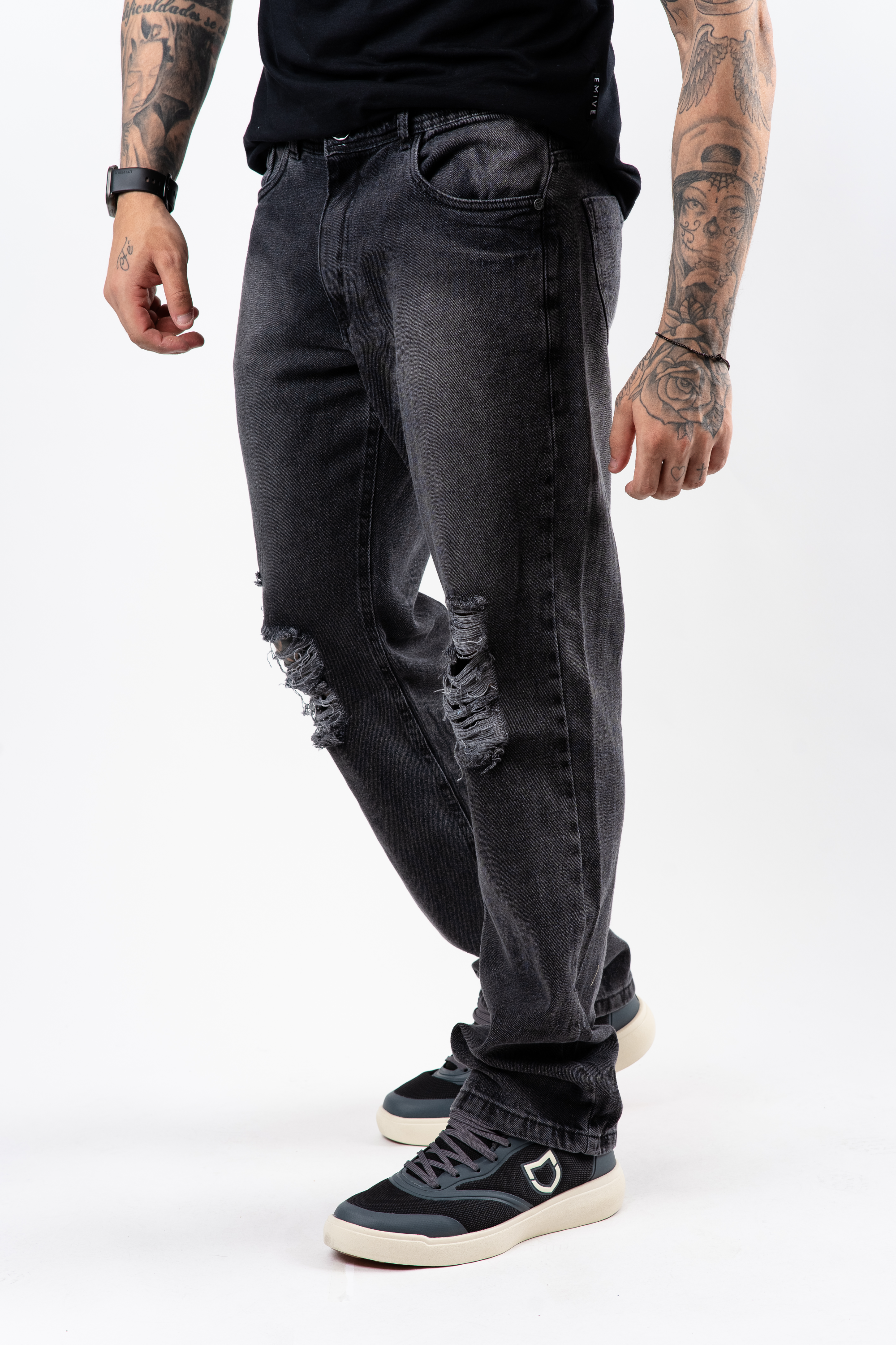 Calça Jeans Emive Oversized Ws Preto