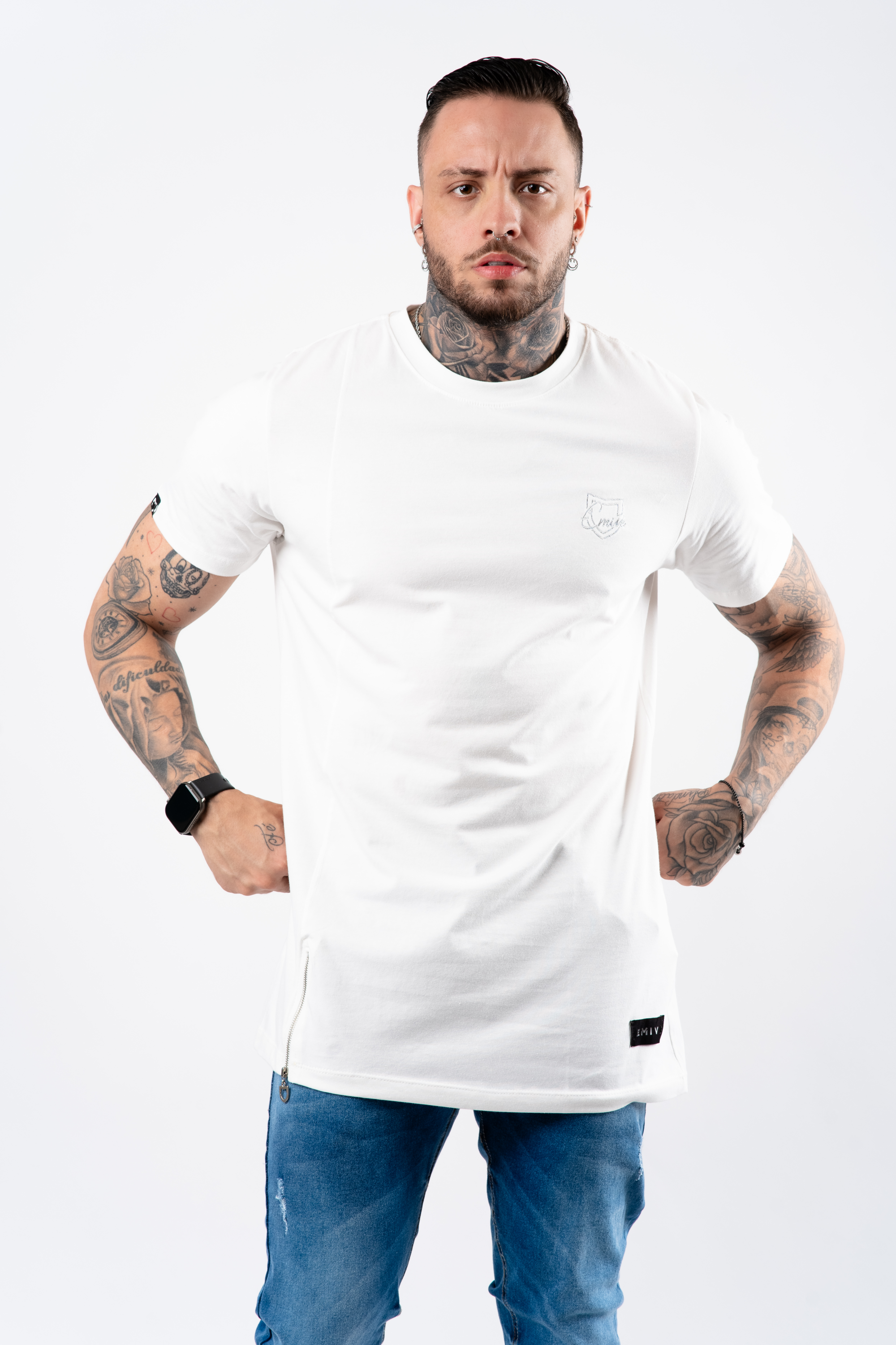 Camiseta Emive Long Sil Off White