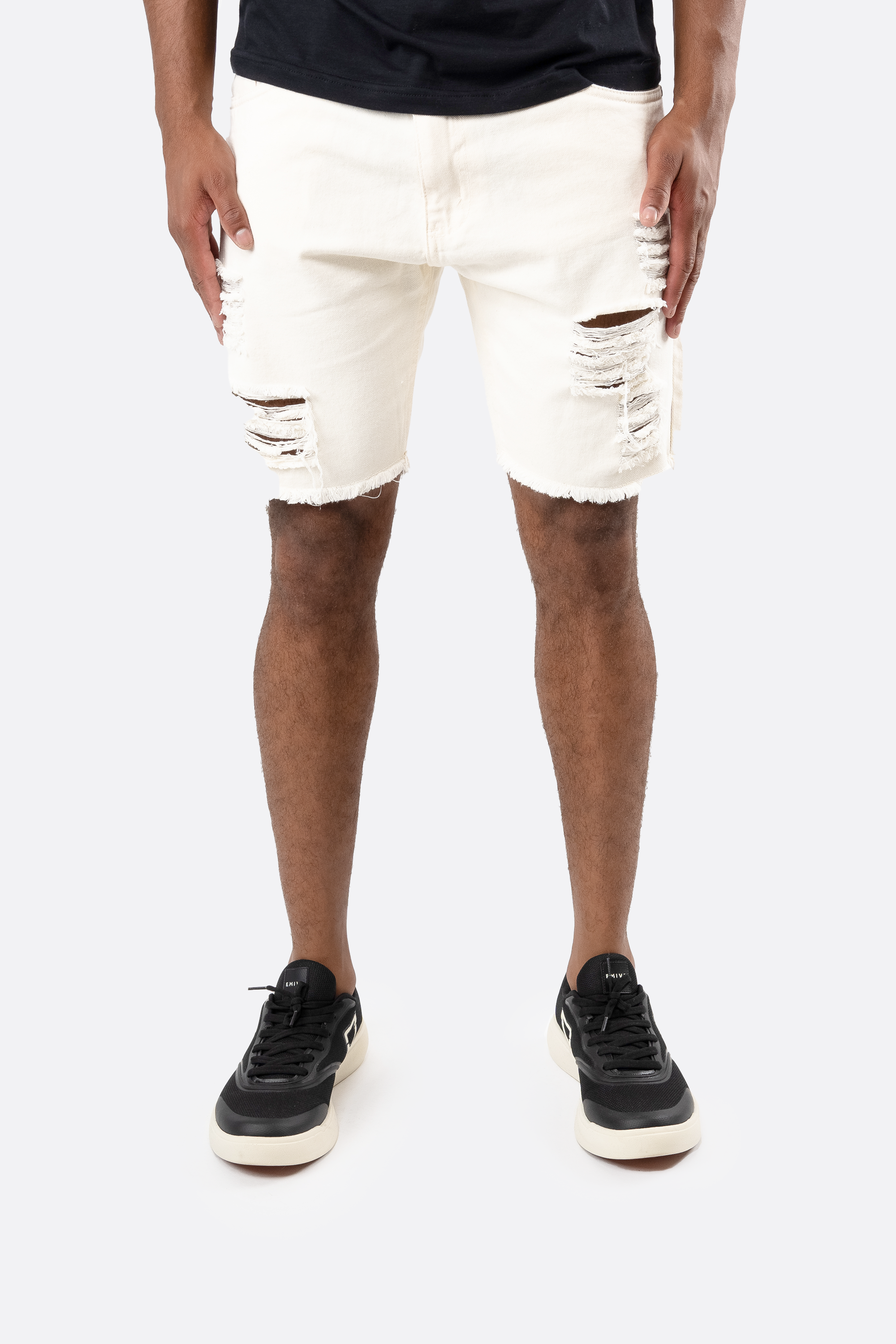 Bermuda Emive Jeans Destroyed Off White