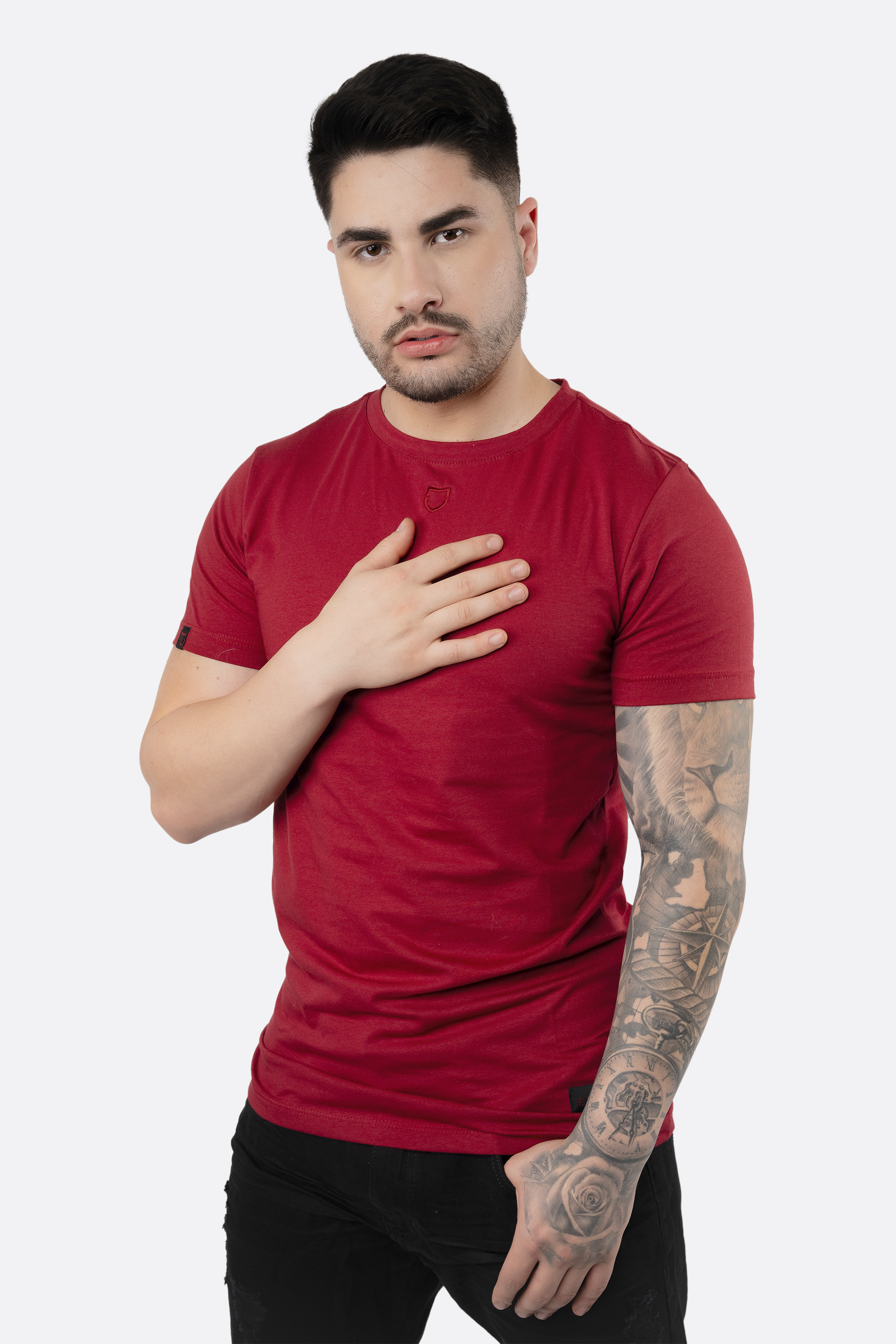 Camiseta Emive Long Basic Bordô