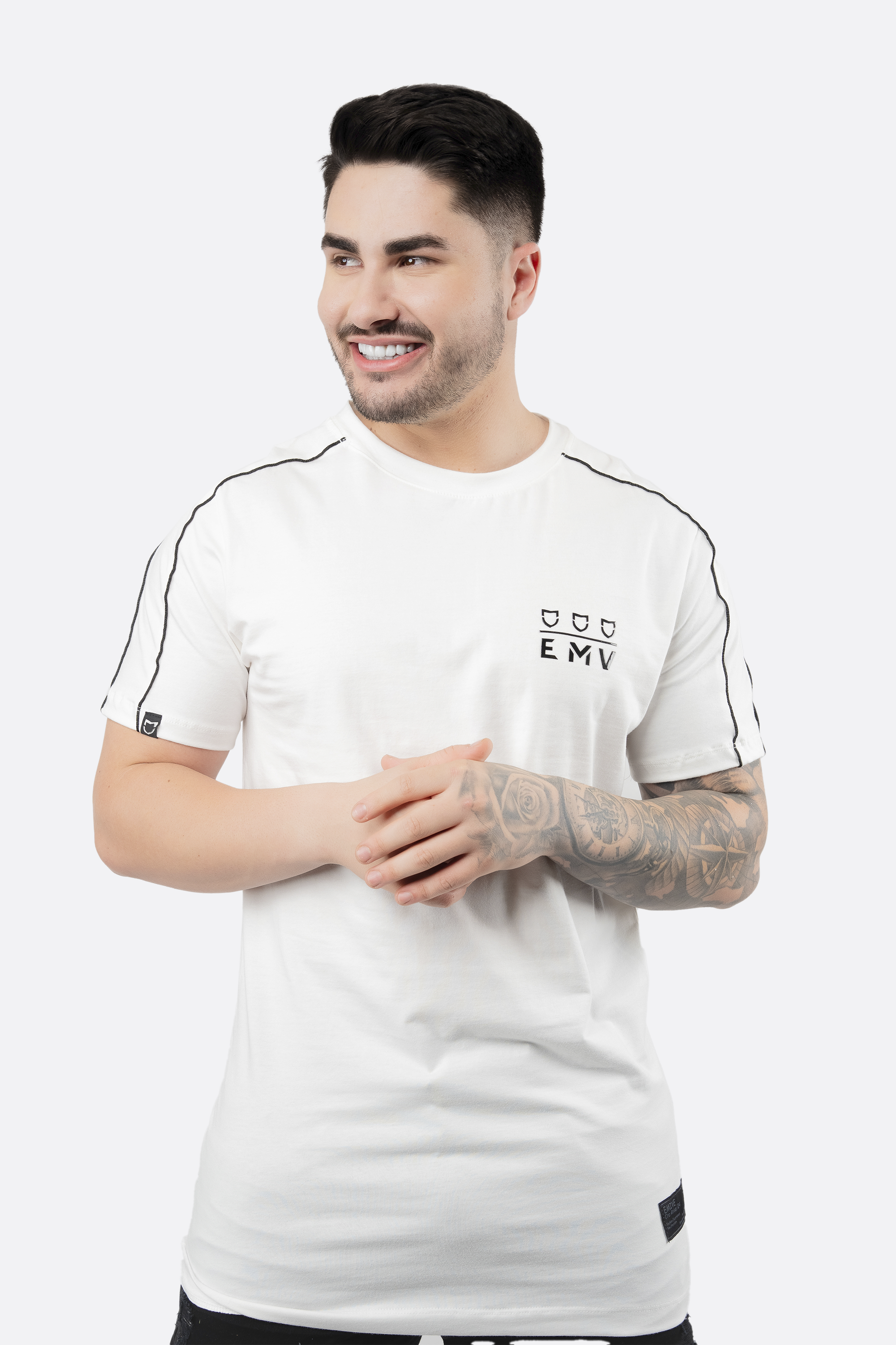 Camiseta Emive Long Then Three Off White