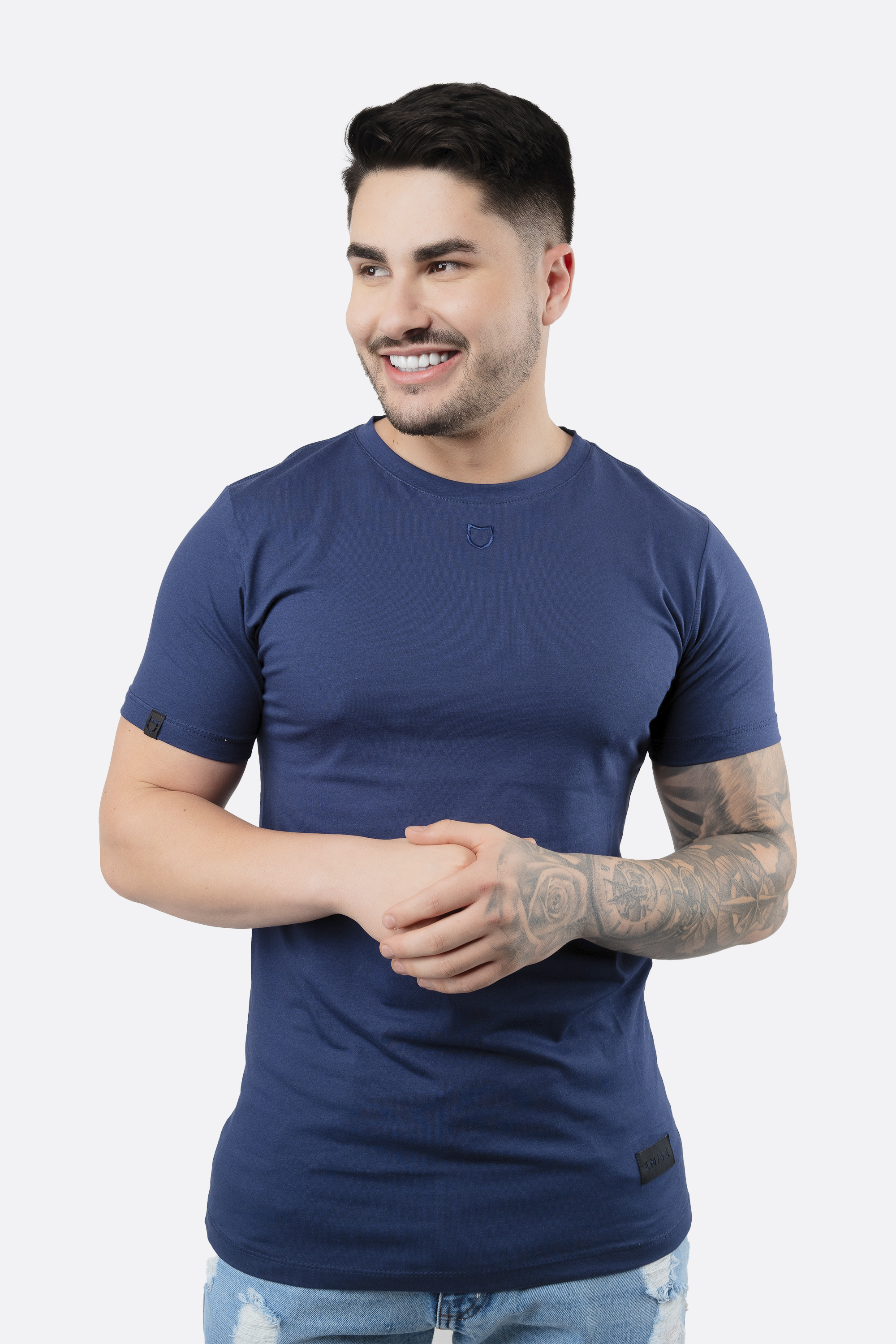 Camiseta Emive Long Basic Marinho