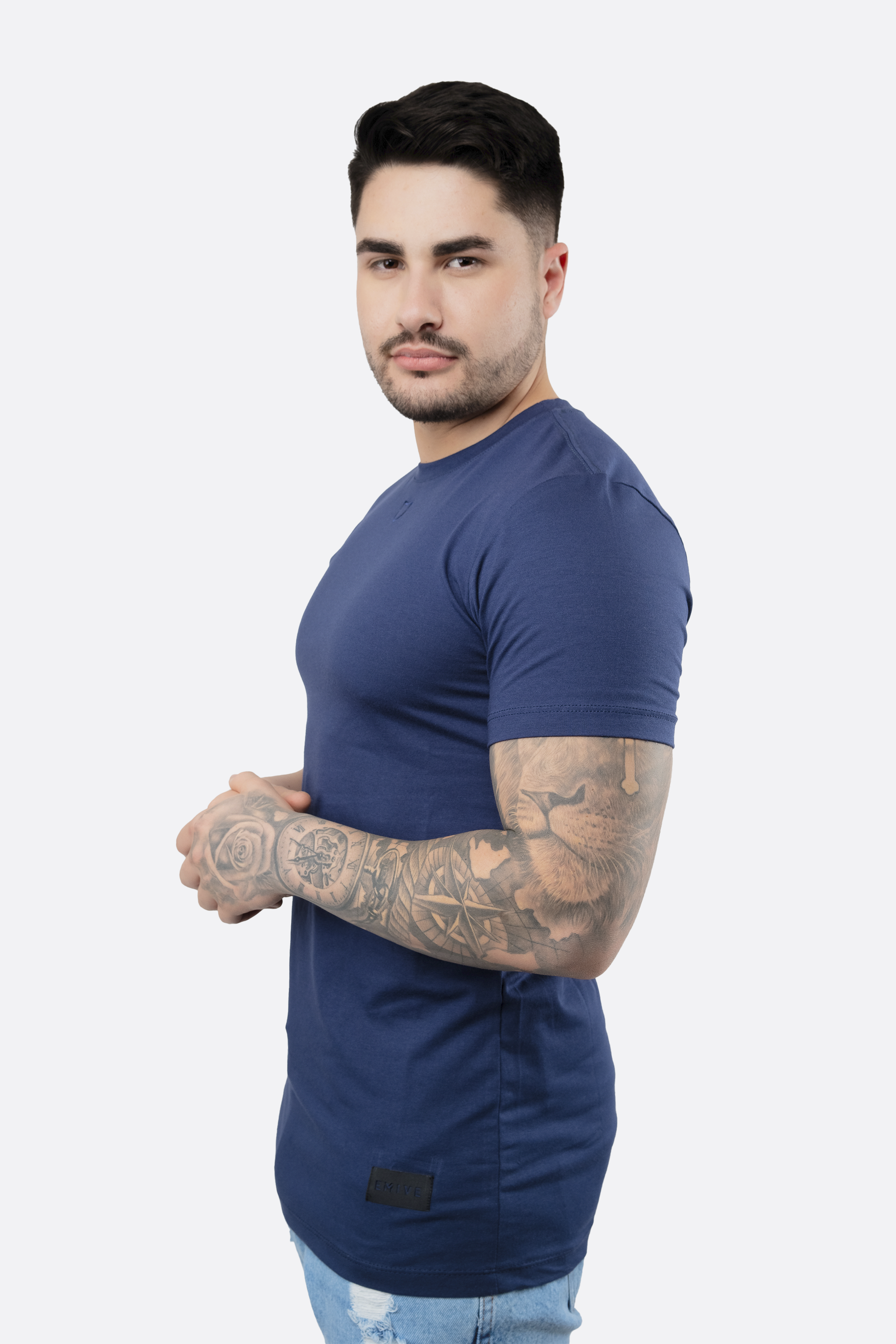 Camiseta Emive Long Basic Marinho
