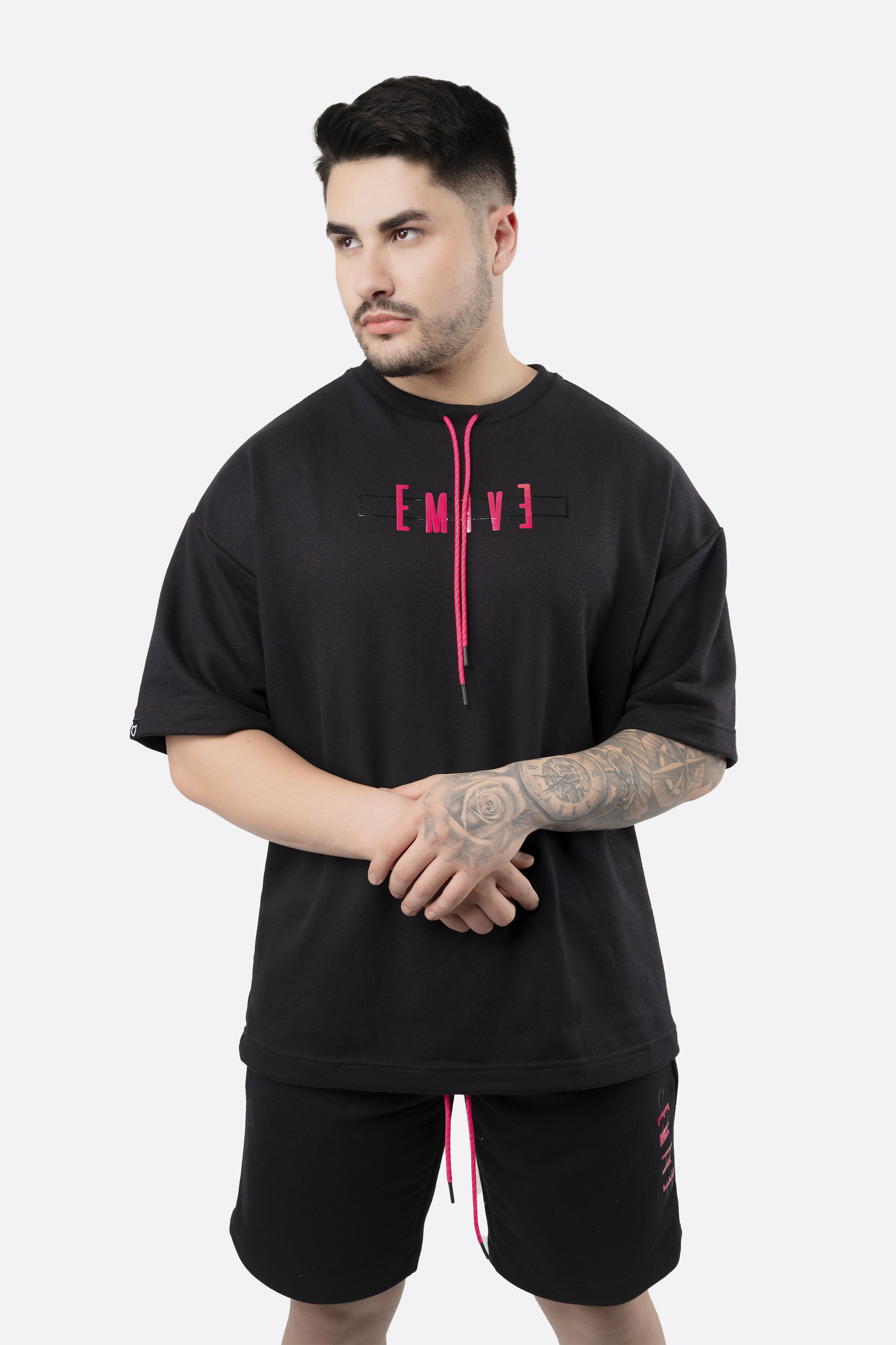 Camiseta Emive Oversized Cords Preto