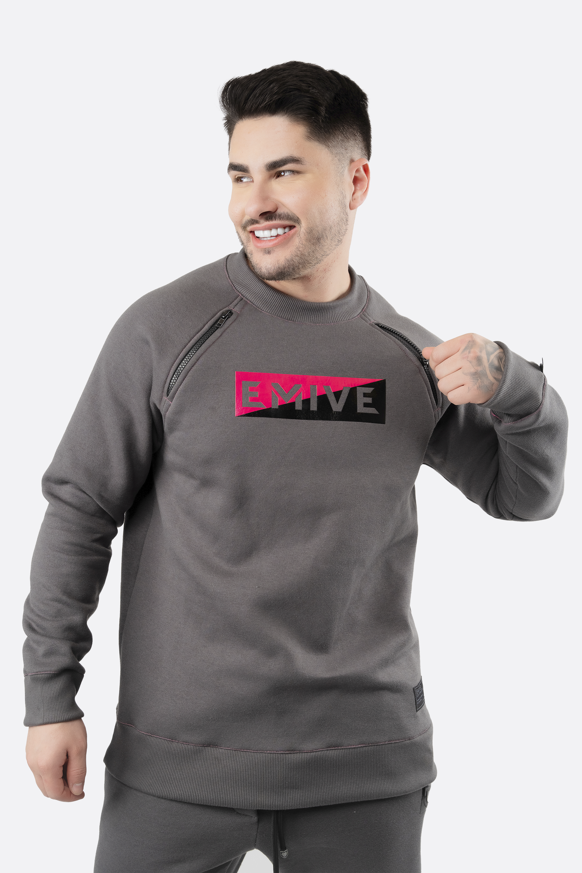 Moletom Careca Emive Boxlogo Cinza