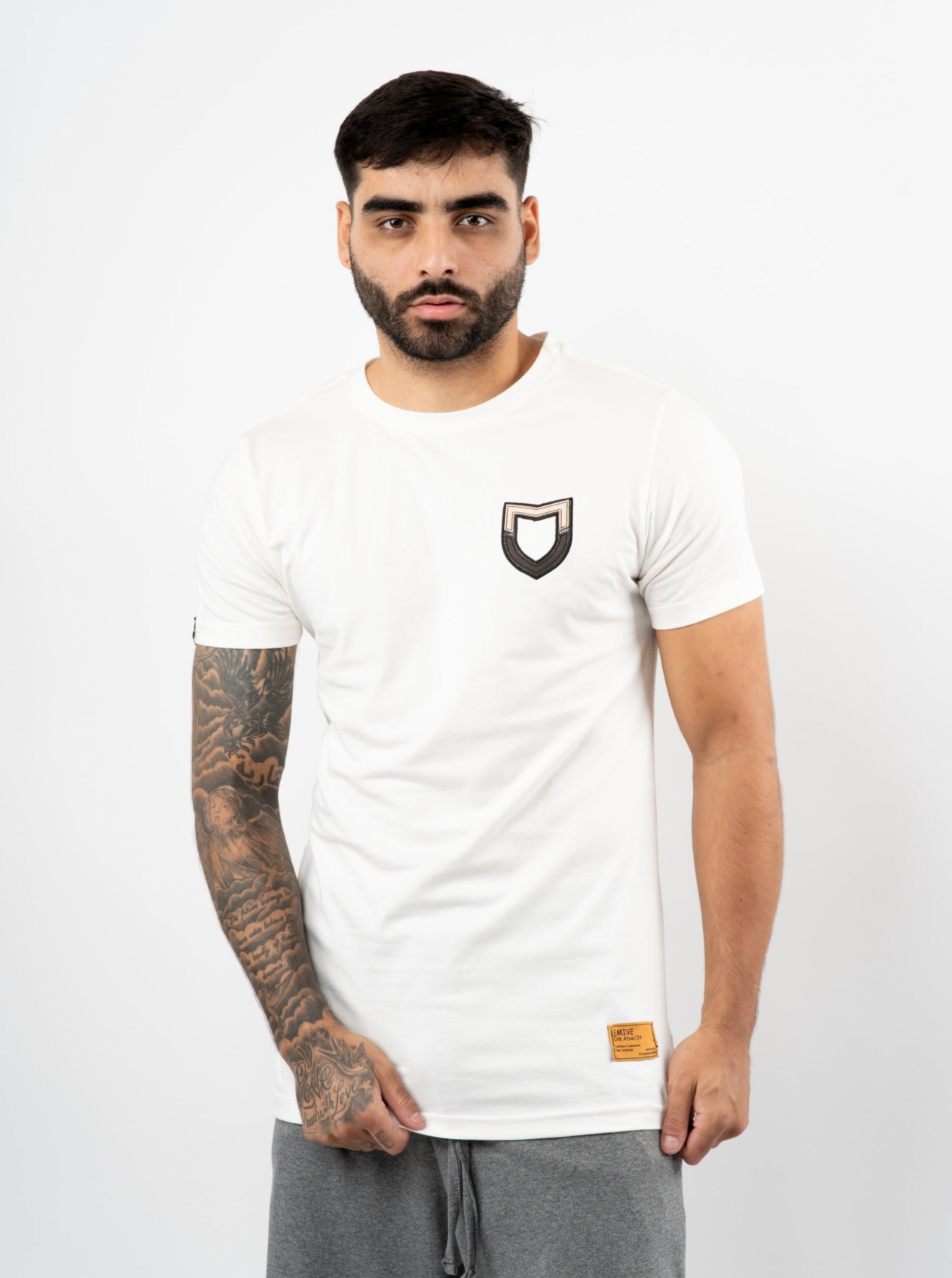 Camiseta Emive Long Tons Off White