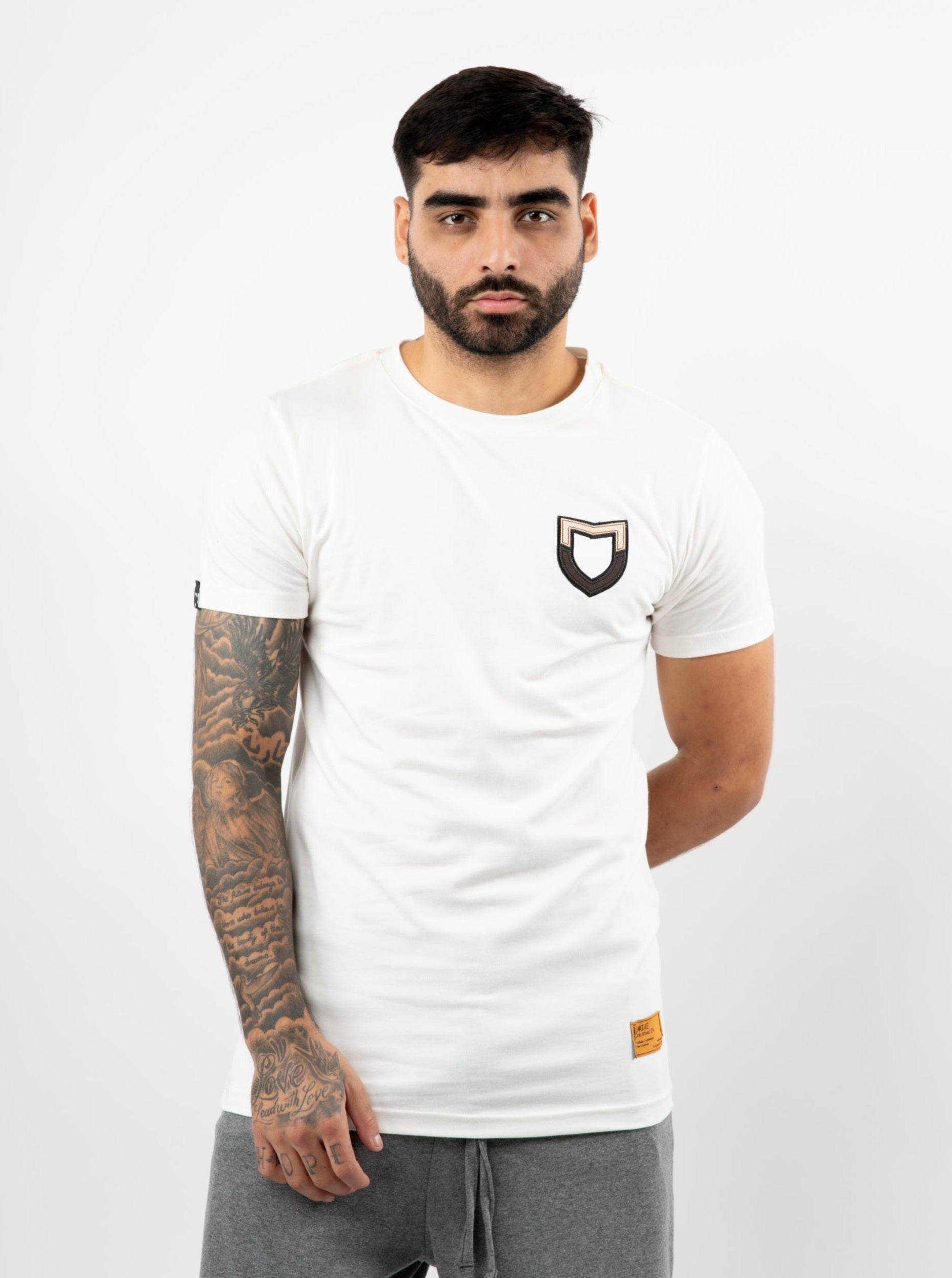 Camiseta Emive Long Tons Off White