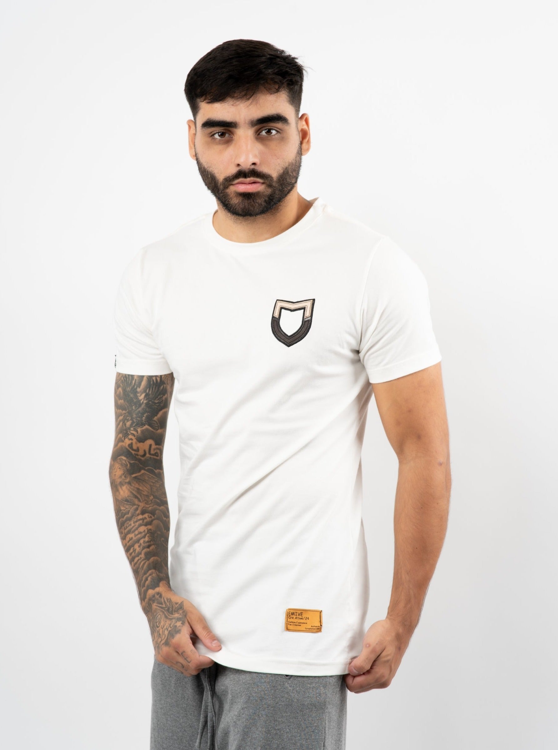 Camiseta Emive Long Tons Off White