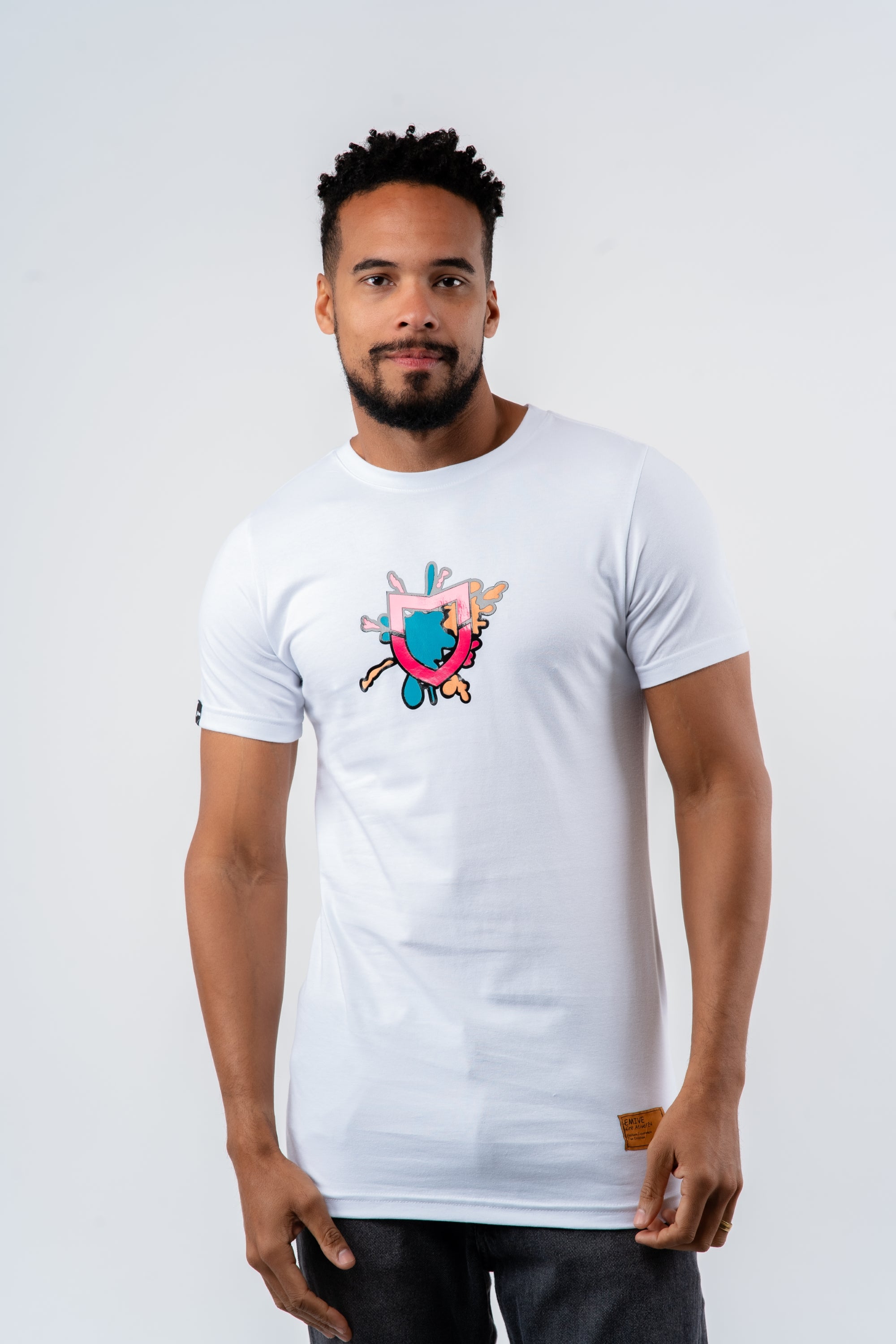 Camiseta Emive Long Splash Branco