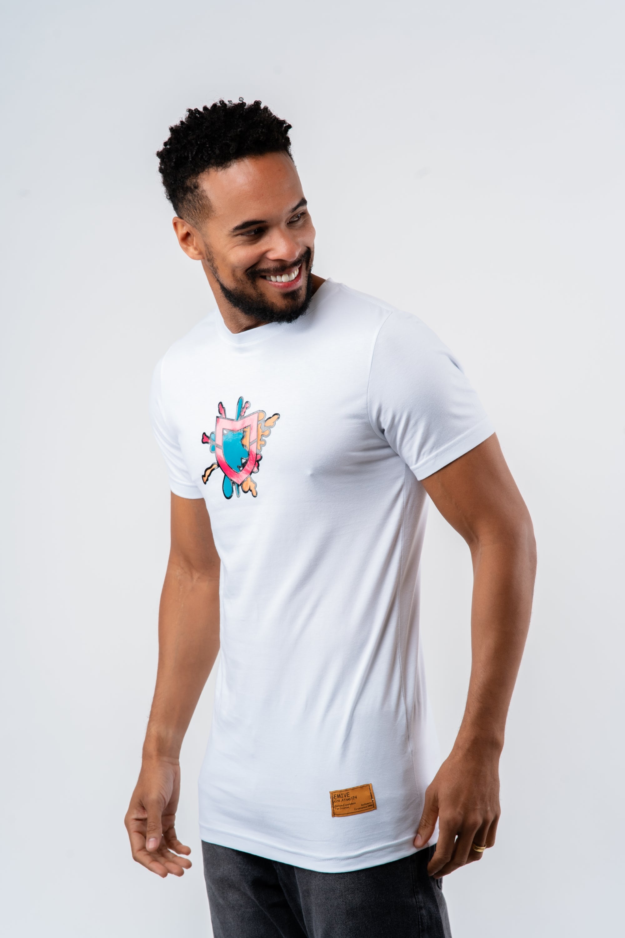 Camiseta Emive Long Splash Branco