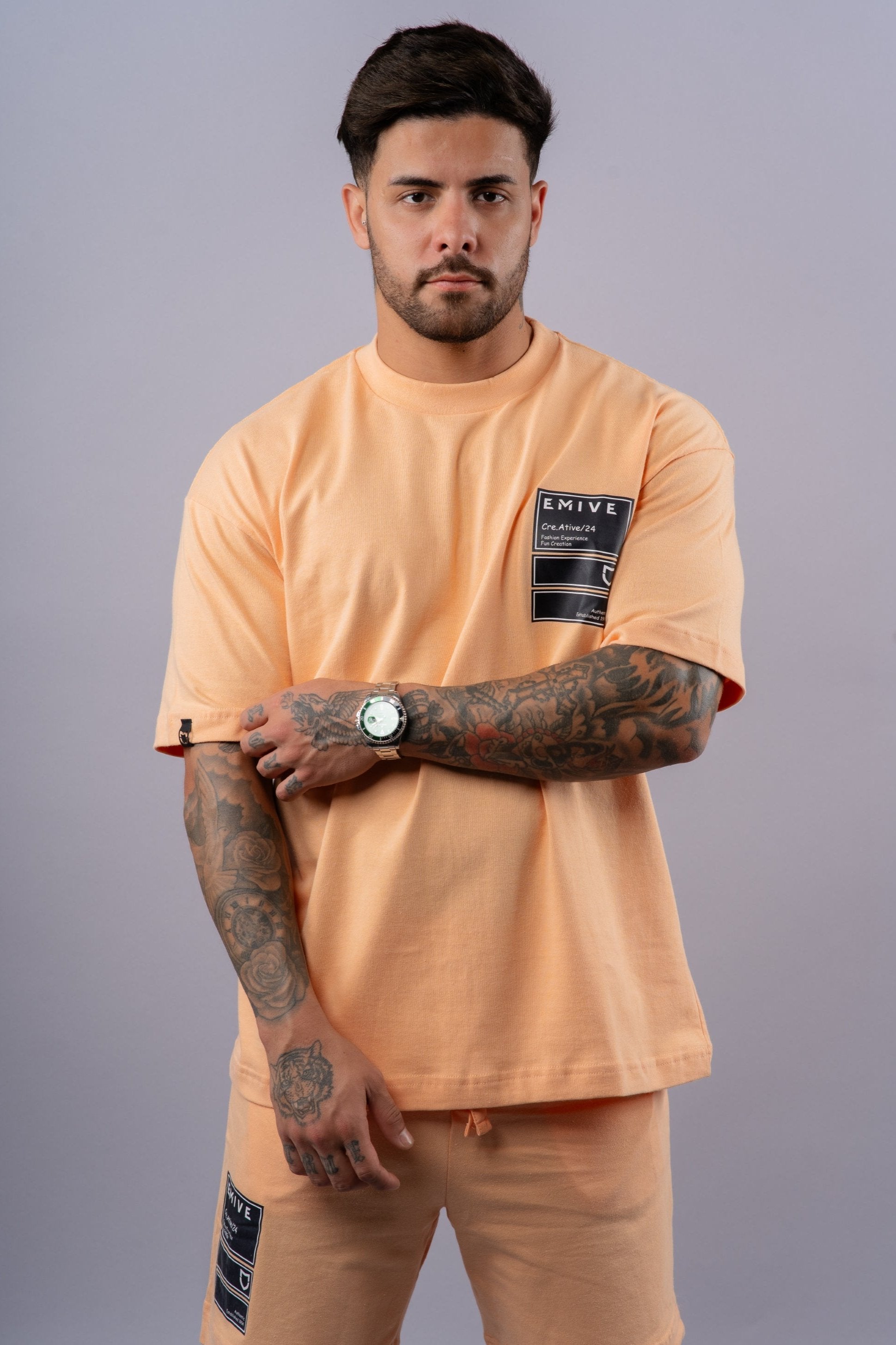 Camiseta Emive Oversized Creative Laranja*