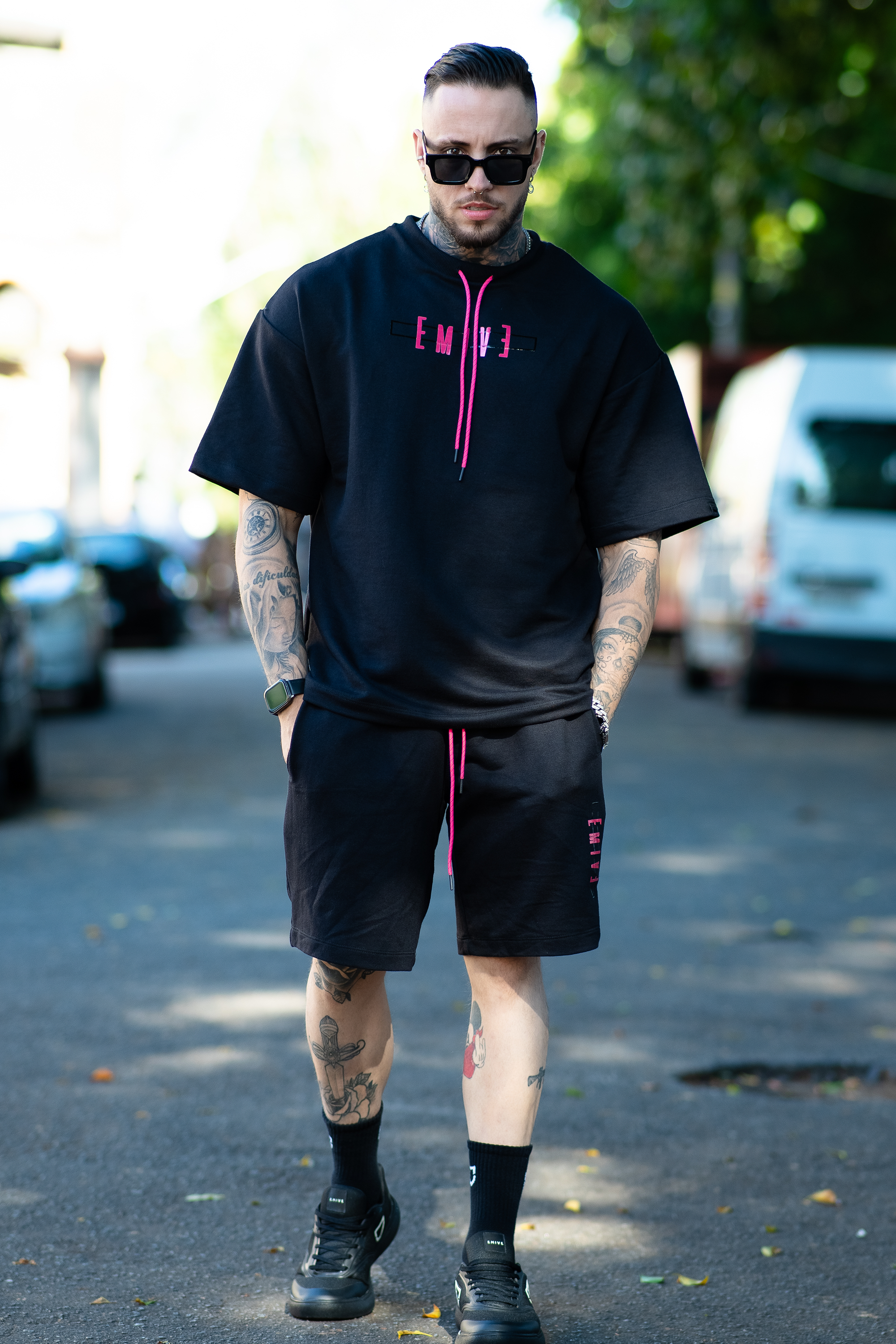 Camiseta Emive Oversized Cords Preto