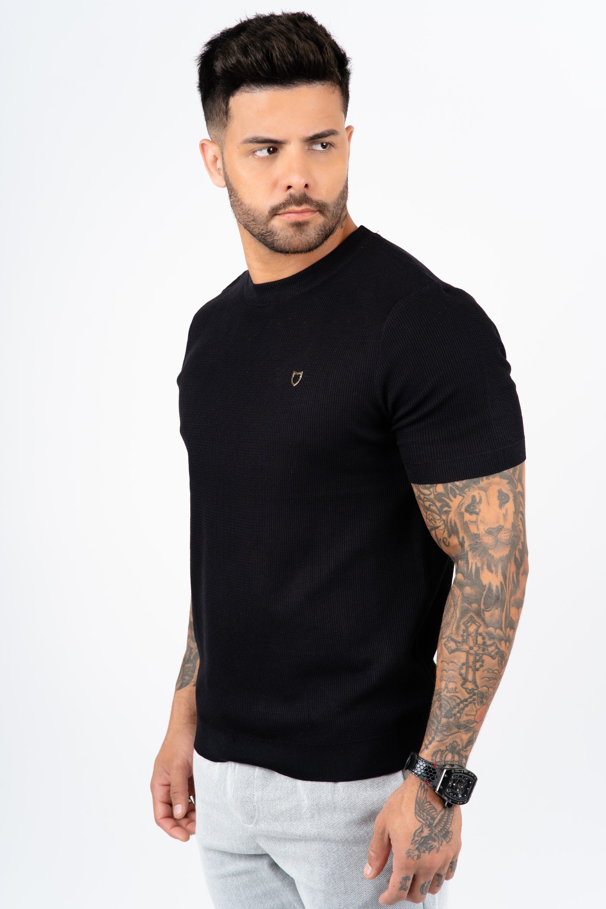 Camiseta Emive Tricot Frisi Preto*