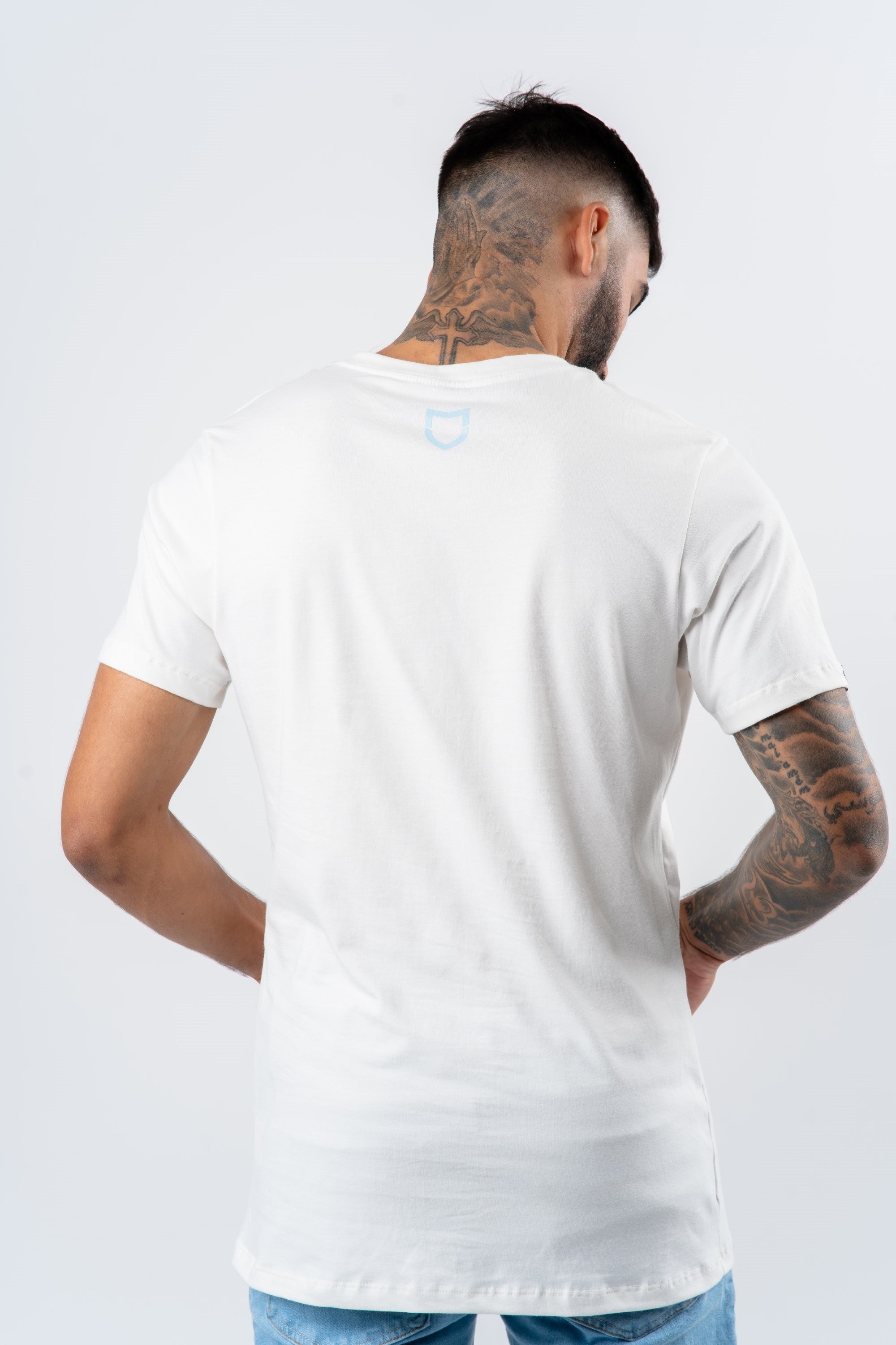 Camiseta Emive Long Acqua Off White