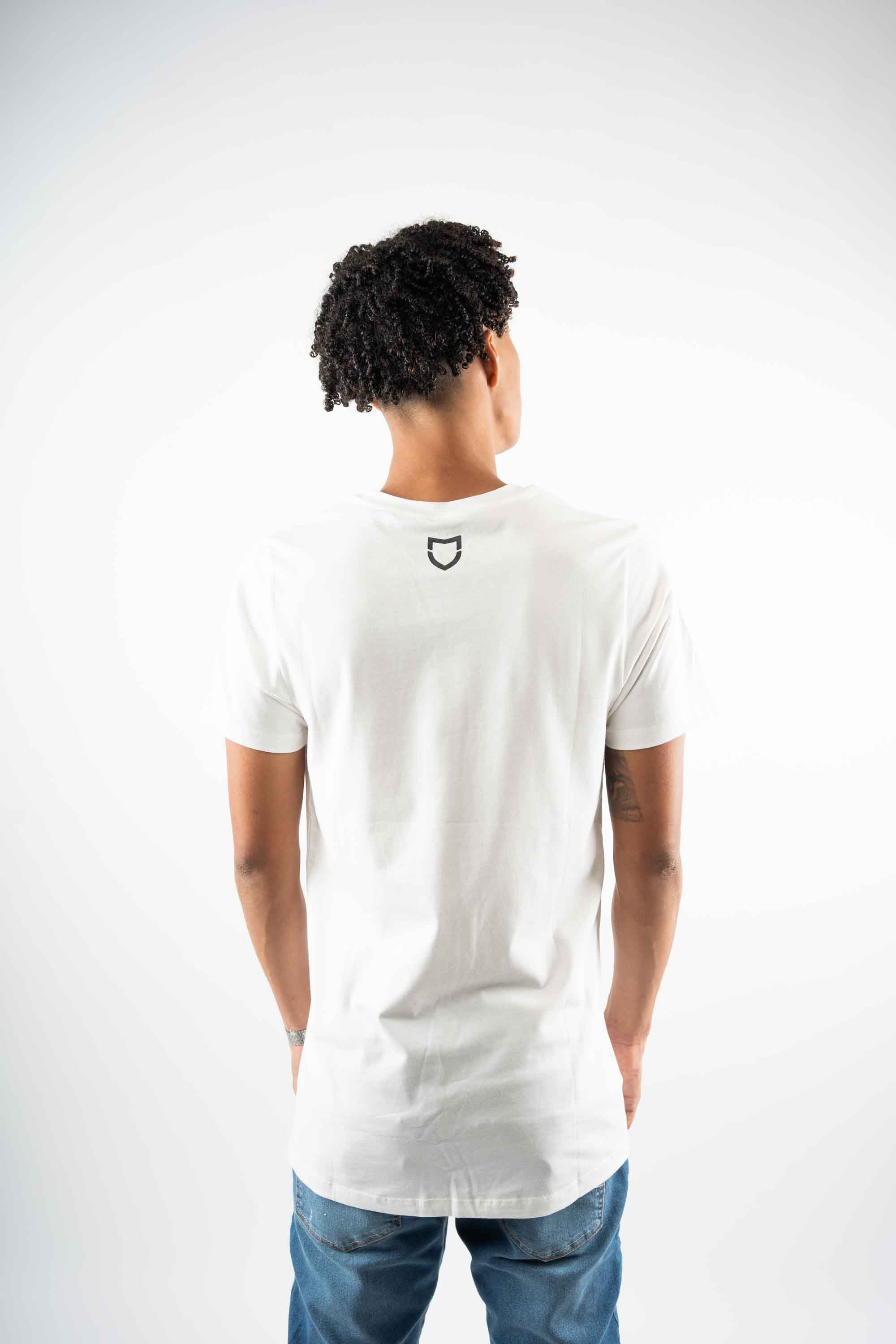 Camiseta Emive Long Logo Brasão Off White