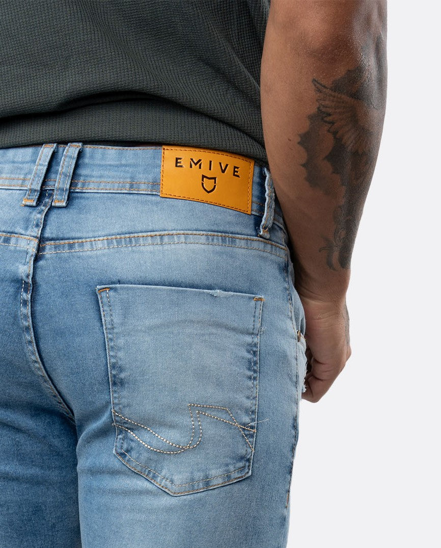Calça Jeans Emive Skinny Destroyed Azul