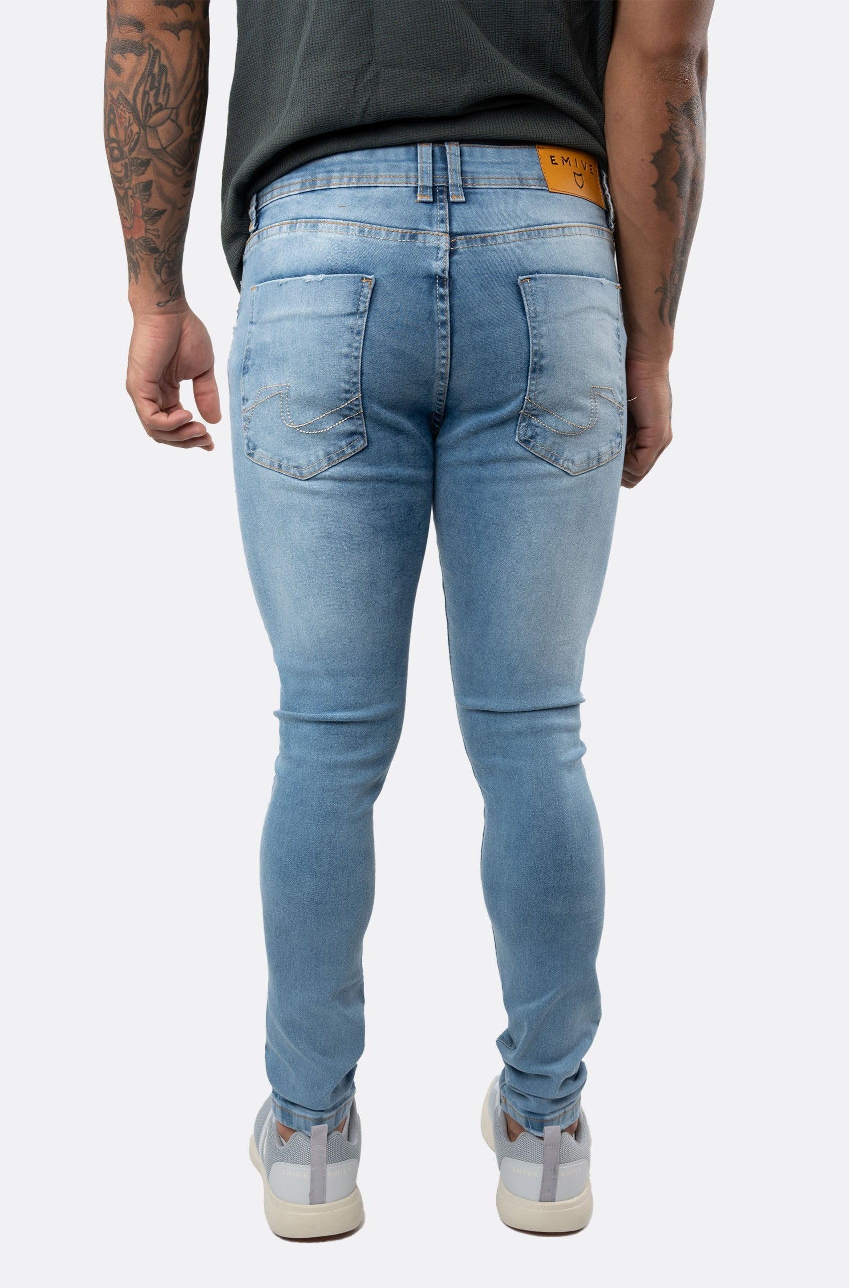 Calça Jeans Emive Skinny Destroyed Azul
