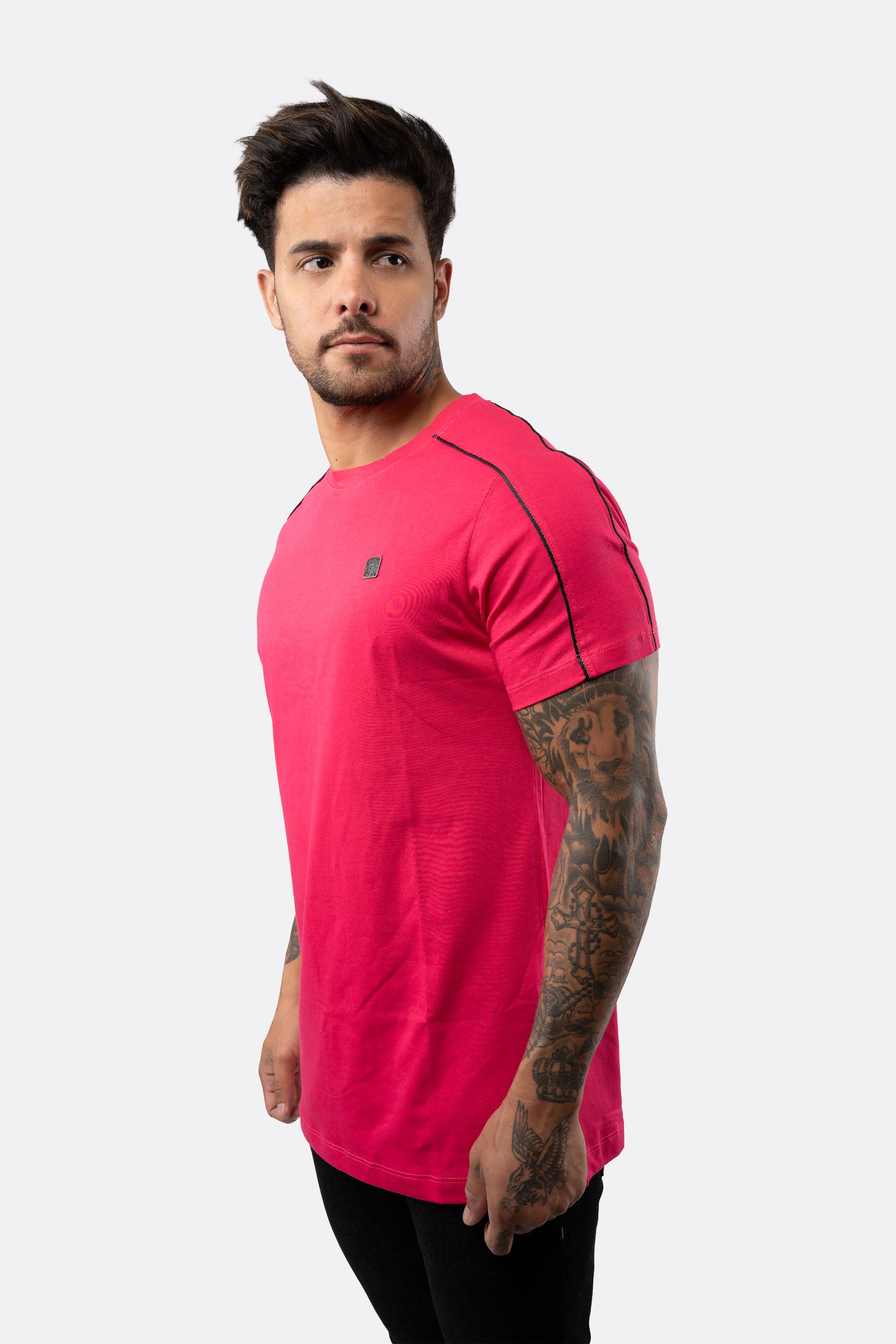 Camiseta Emive Long Emblem Rosa