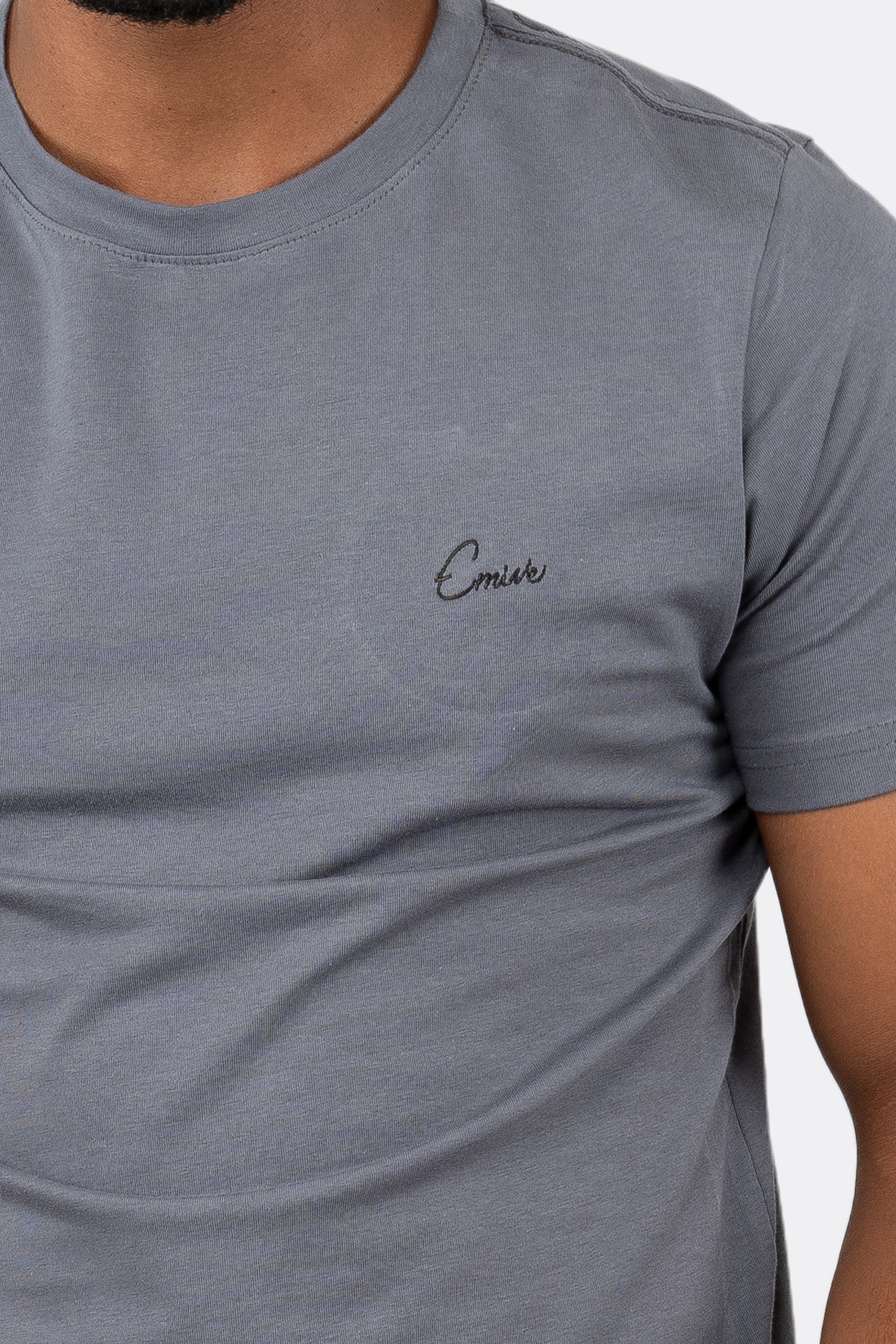 Camiseta Emive Long Script Cinza