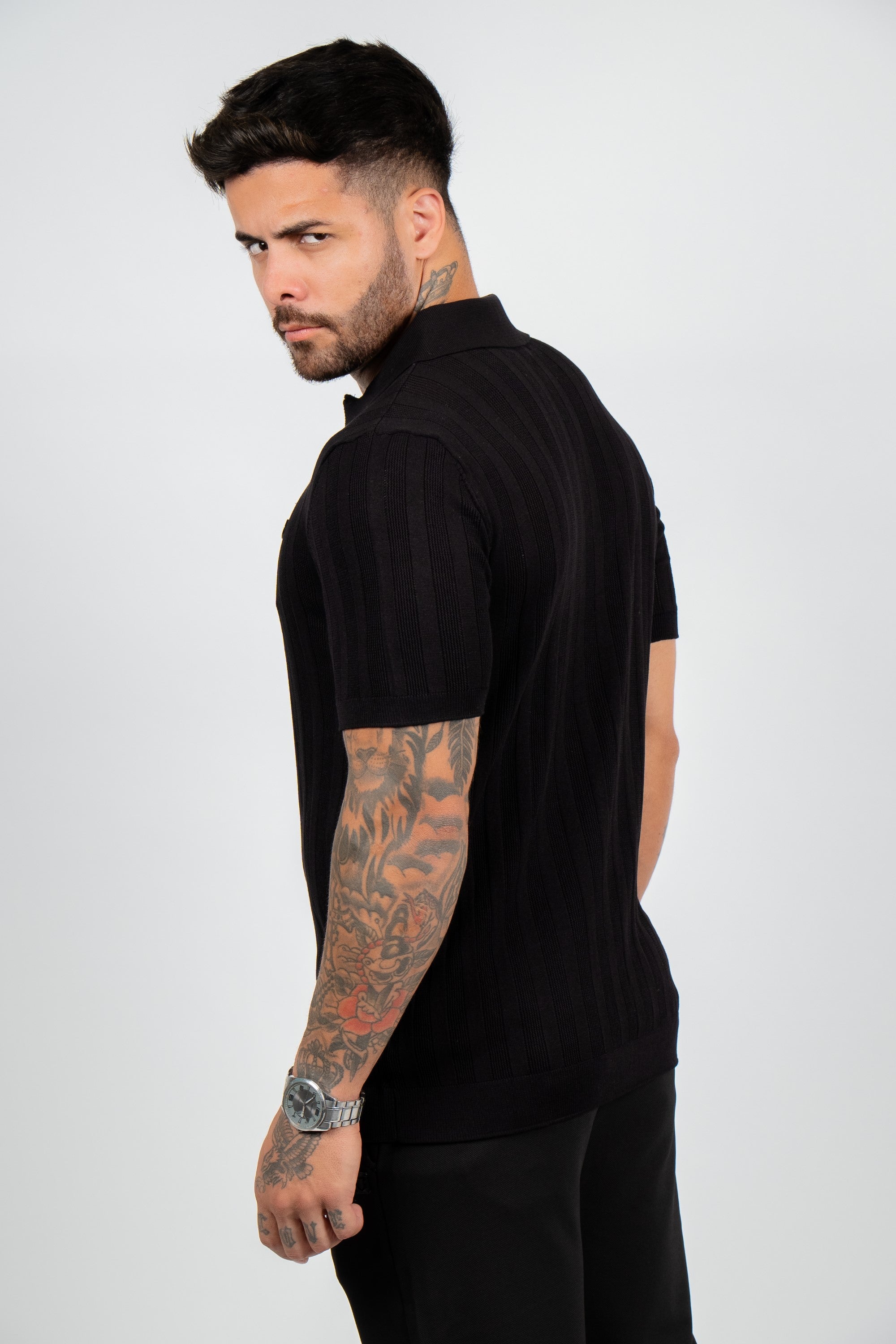 Polo Emive Tricot Marrocos Preto