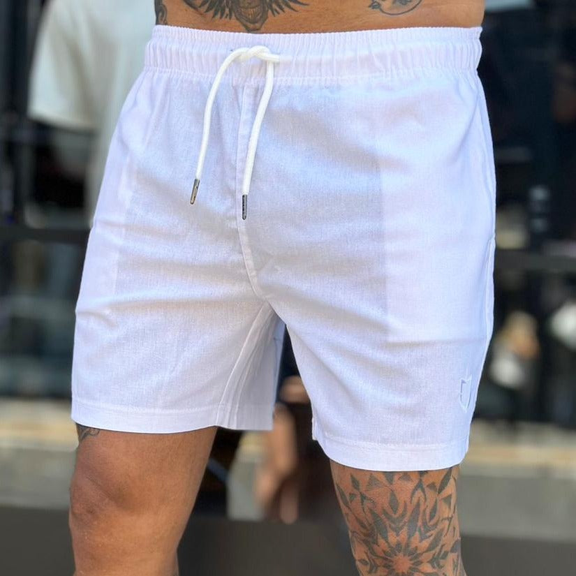 Shorts Linho Emive Brasão Classic Branco