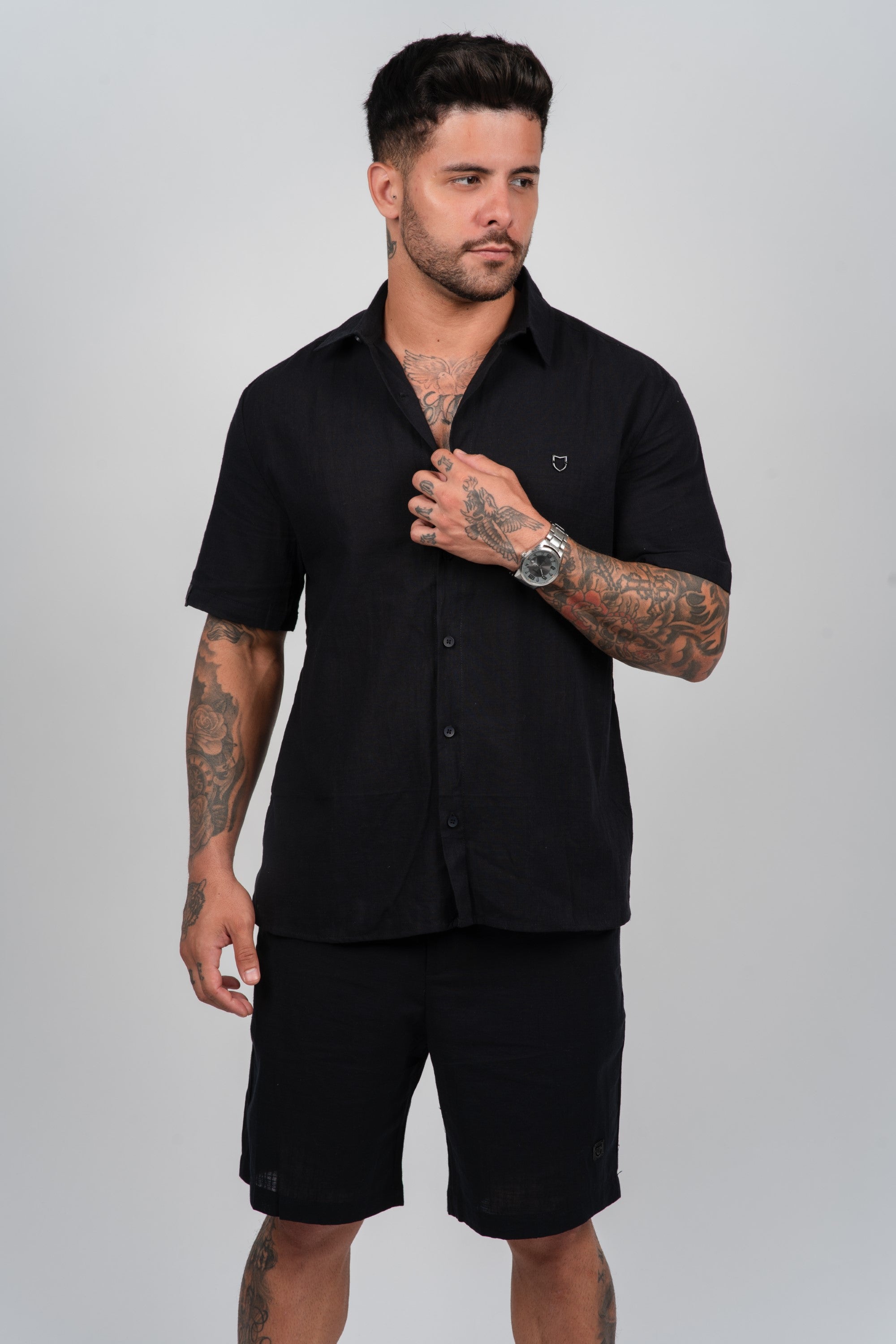 Bermuda Emive Linen Preto*
