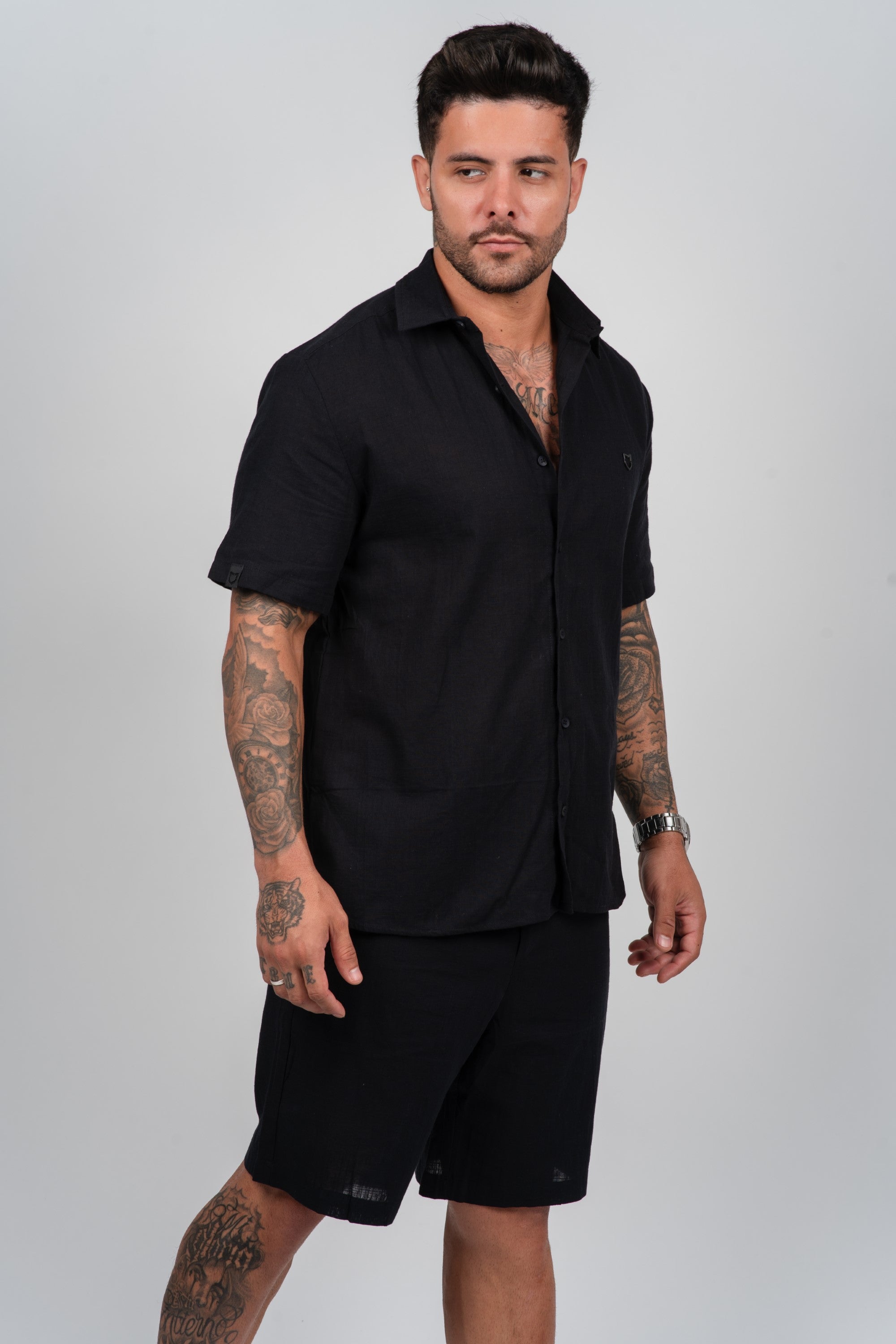 Bermuda Emive Linen Preto*