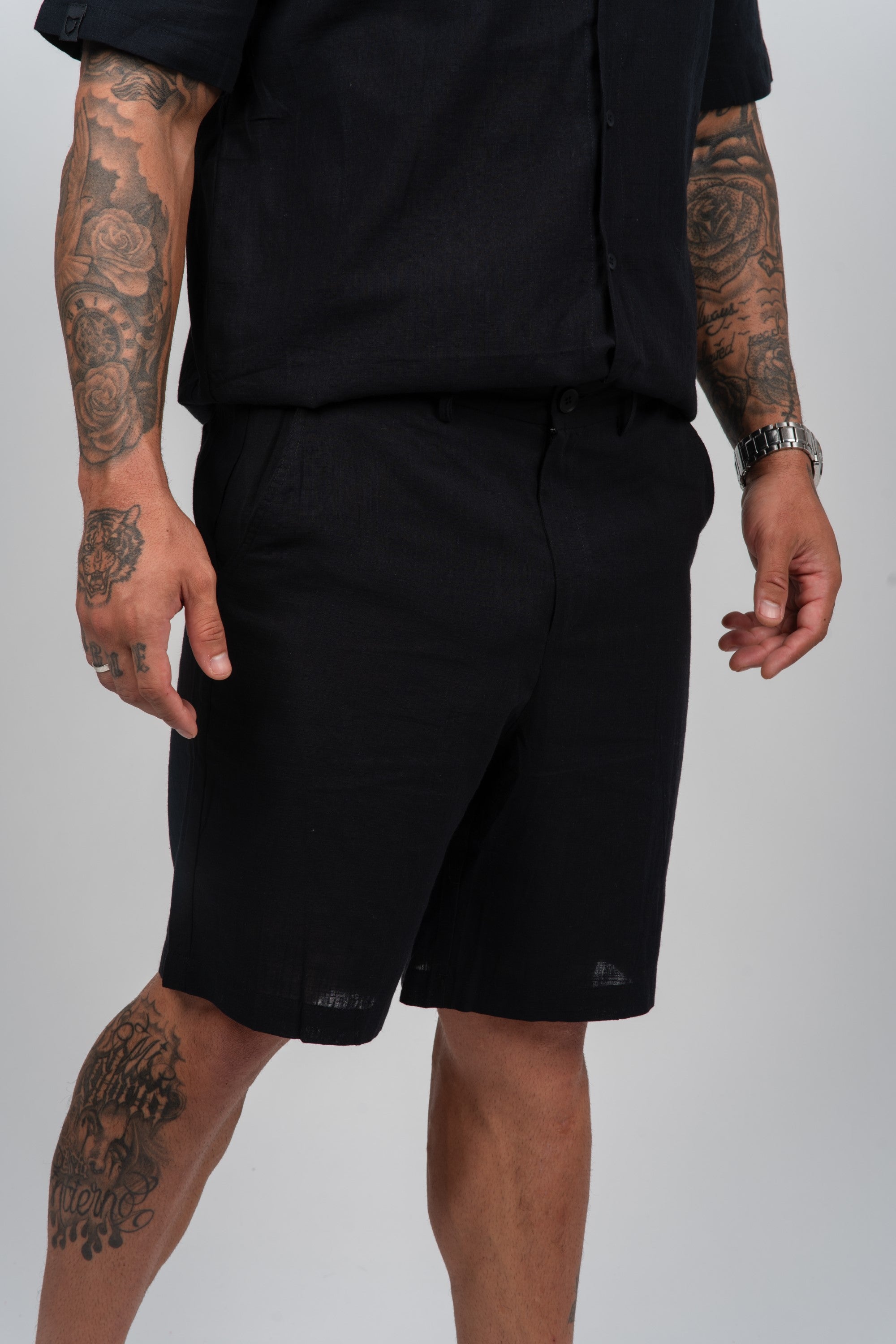 Bermuda Emive Linen Preto*