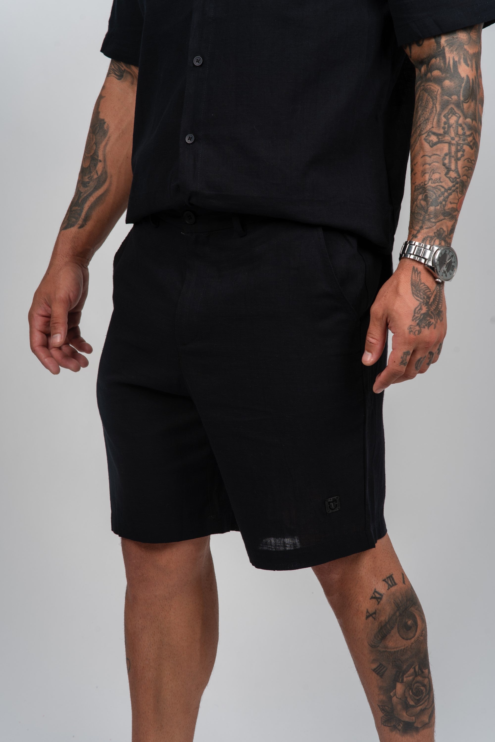Bermuda Emive Linen Preto*