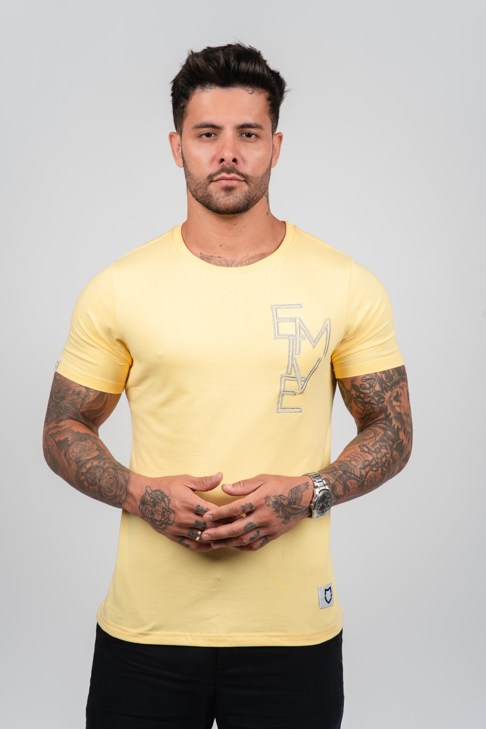 Camiseta Emive Semi Long Mais Art Off White*