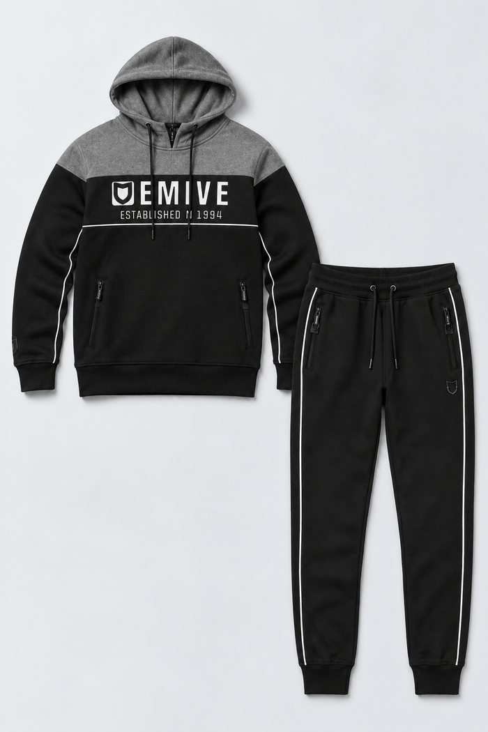 Kit Moletom Emive Trademark e Calça Slimcut Preto