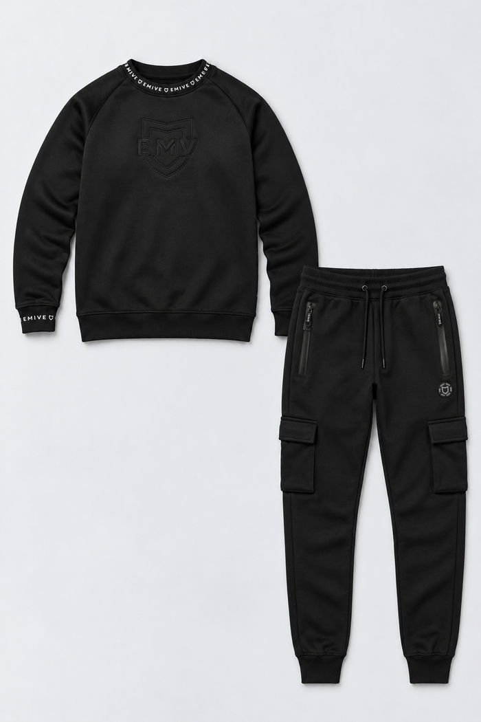 Kit Moletom Emive Careca Logo + Calça Pockets Preto