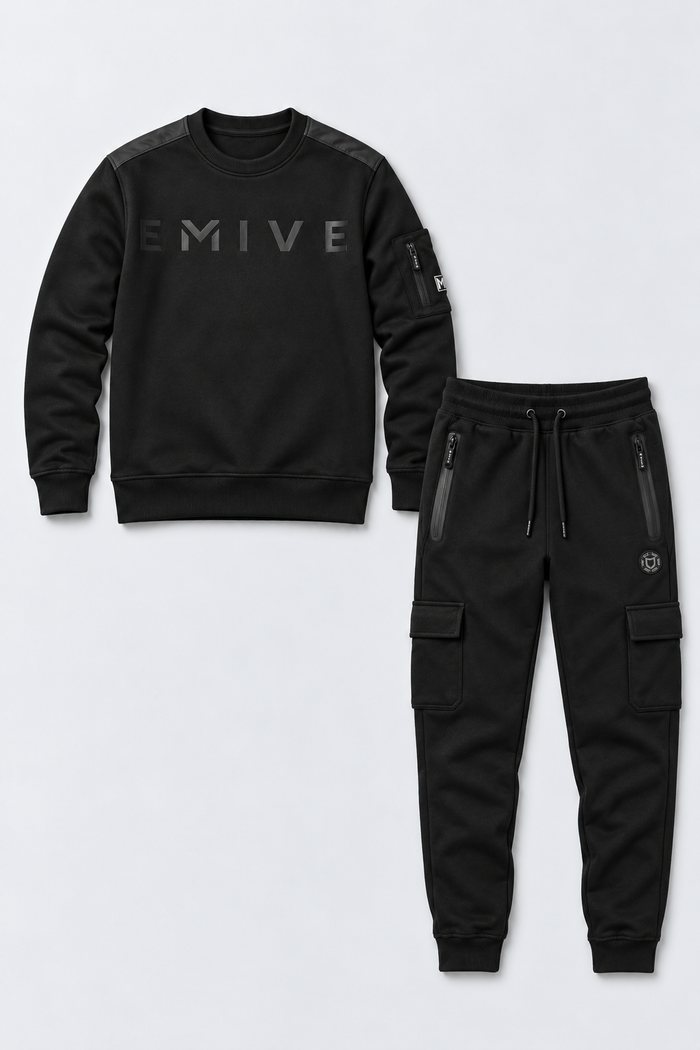 Kit Moletom Emive Careca Pocket + Calça Pockets Preto