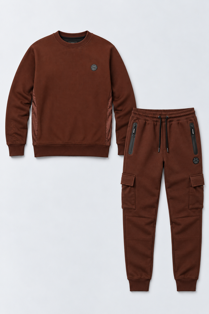 Kit Moletom Emive Careca Waffle + Calça Pockets Marrom