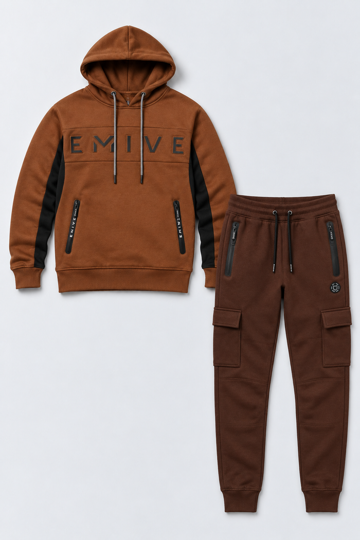 Kit Moletom Emive Double + Calça Pockets Marrom