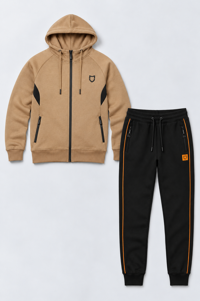 Kit Moletom Emive Line + Calça Slimcut Bege e Caramelo